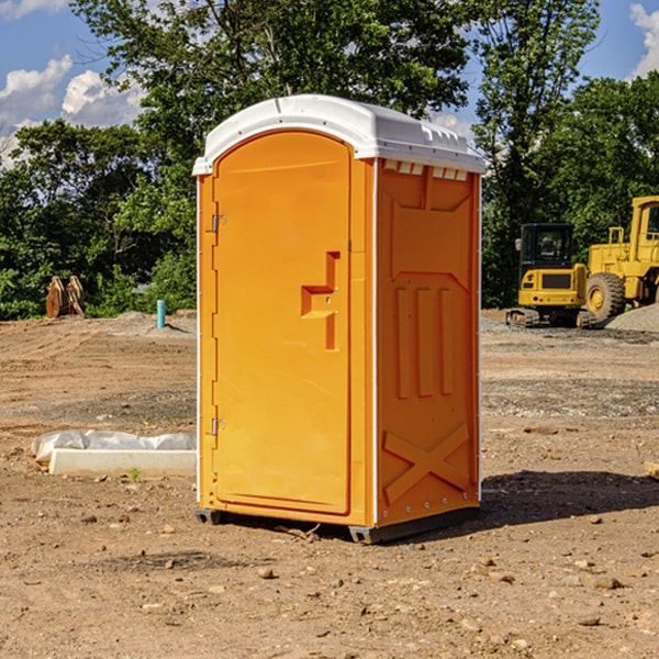 can i customize the exterior of the porta potties with my event logo or branding in Desdemona